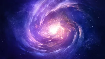 Cosmic Whirlpool in Purple and Blue HD Wallpaper
