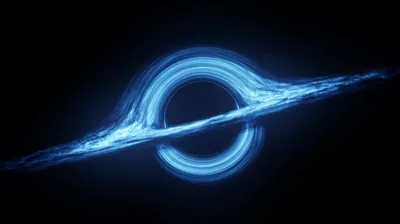 Blue Black Hole with Glowing Ring HD Wallpaper