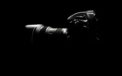 DSLR Camera Rim-Lit on Black HD Wallpaper