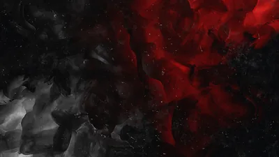 Red and Grey Ink Clouds on Black HD Wallpaper