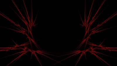 Red Fractal Spikes on Black HD Wallpaper