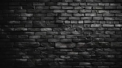 Black Brick Wall with Dark Vignette HD Wallpaper