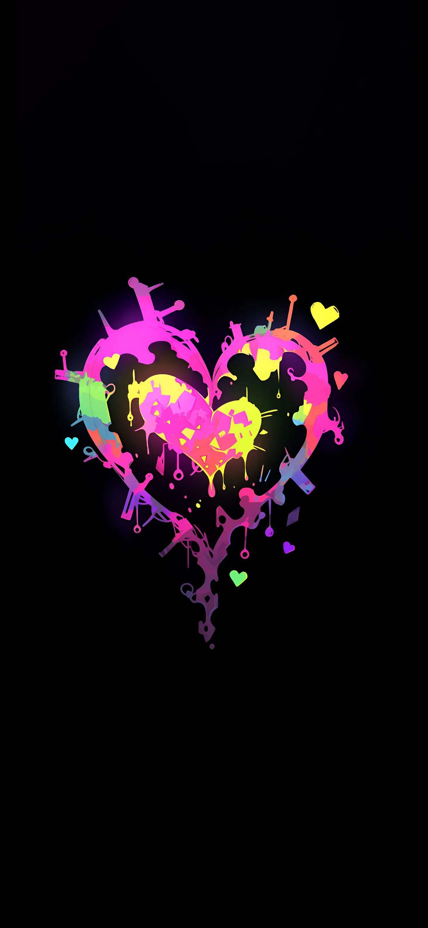 Abstract Heart on Black Background Wallpapers Love Wallpapers