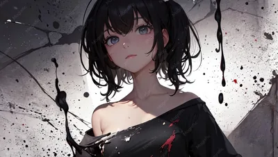 Anime Black Drawing Wallpaper