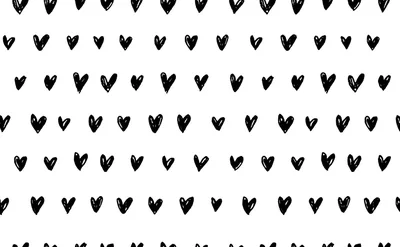 Brush-Drawn Hearts on White HD Wallpaper