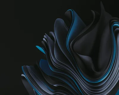 Windows 11 Dark Bloom Folds HD Wallpaper