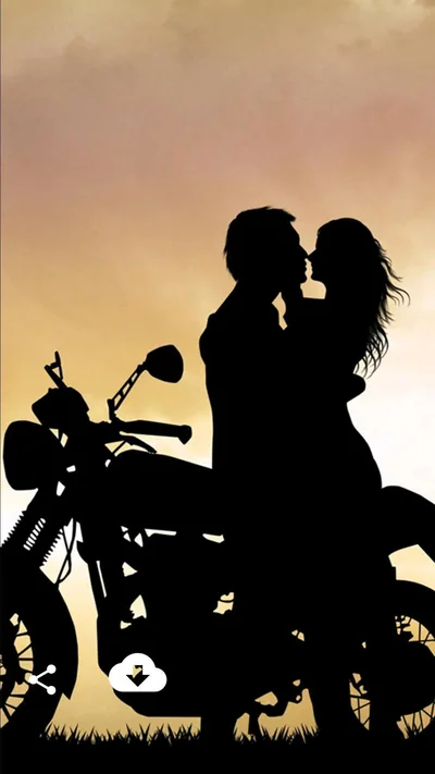 Couple Kissing on a Motorcycle HD Phone Wallpaper