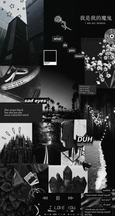 Discover 7 Black Aesthetic Wallpaper and Emo Aesthetic Collage