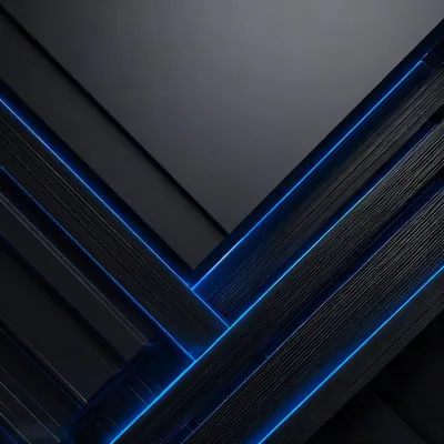 Black Panels with Blue Neon Edges HD Wallpaper