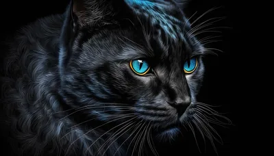 Turquoise-Eyed Cat in Digital Art HD Wallpaper