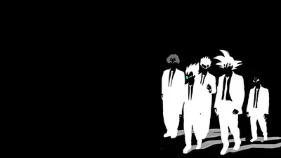 Anime Characters in White Suits on Black HD Wallpaper