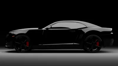 Blacked-Out Camaro in Side Profile HD Wallpaper