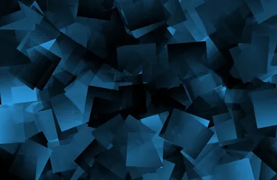 Scattered Blue Cubes on Black HD Wallpaper