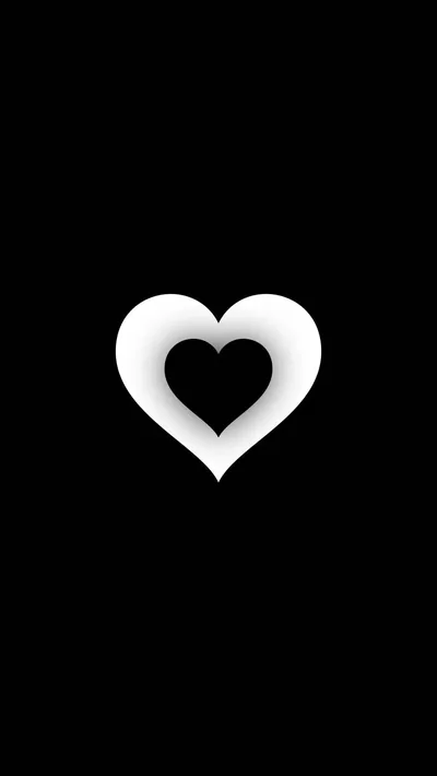 White And Black Heart Aesthetic Wallpaper
