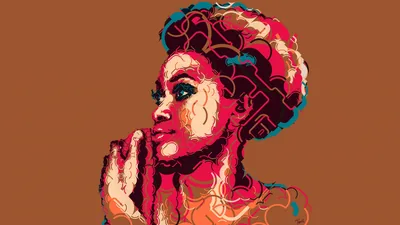 African Afro Girl Art Wallpaper