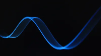 Blue Light Ribbon Wave on Black HD Wallpaper