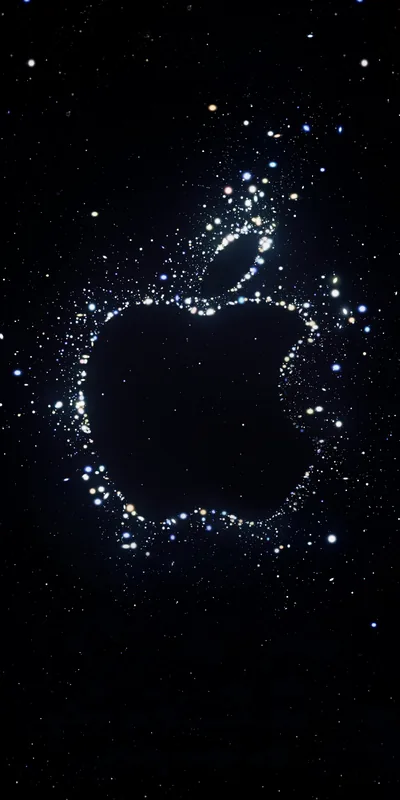 Particle Apple Logo in the Dark HD Phone Wallpaper
