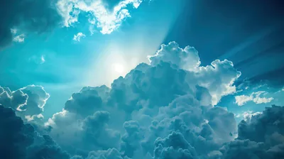 Sunburst Behind Teal Storm Clouds HD Wallpaper