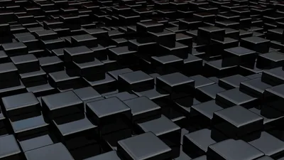 Black Cube Grid in Perspective HD Wallpaper