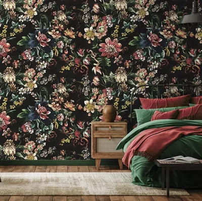 Black Floral Wallpaper and Background