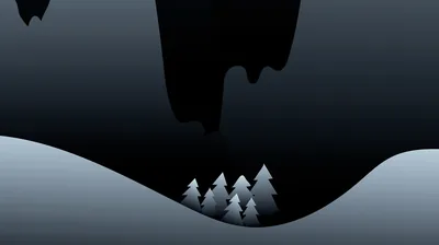 Pine Trees Under a Dark Overhang HD Wallpaper