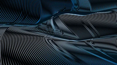 Ribbed Blue Waves in 3D HD Wallpaper