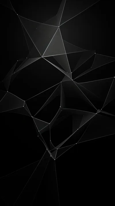 Faint Wireframe Network on Black HD Phone Wallpaper
