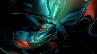 Glassy Teal and Red Vortex HD Wallpaper