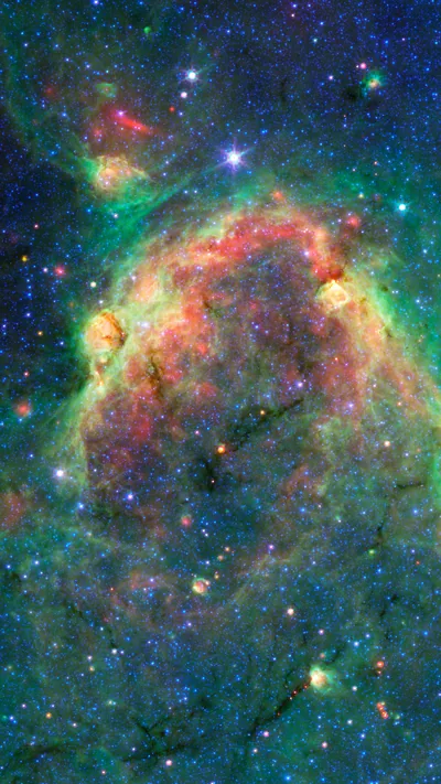 Nebula Bubble in Green and Red HD Phone Wallpaper