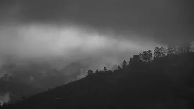 Moody Mountain Landscape Under Dark Skies