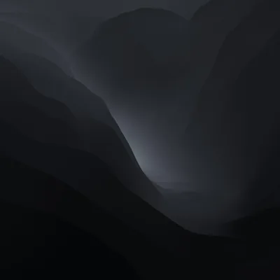 Misty Mountain Valley in Dark Grey HD Wallpaper