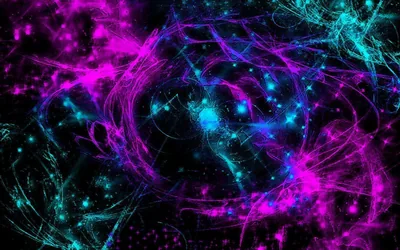 Pink and Cyan Fractal Filaments HD Wallpaper