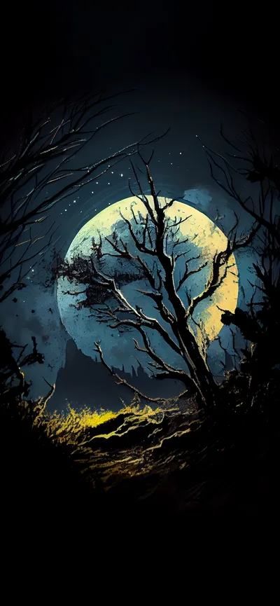 Dark Forest & Moon Wallpaper Moon Aesthetic Wallpaper iPhone