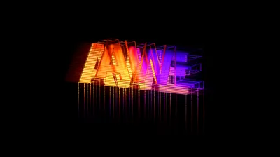 Glowing Word AWE in Orange and Purple HD Wallpaper