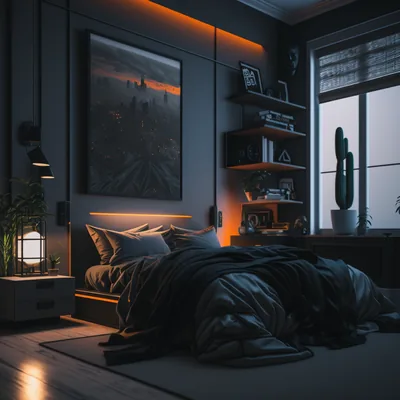 Bedroom in a Black Theme