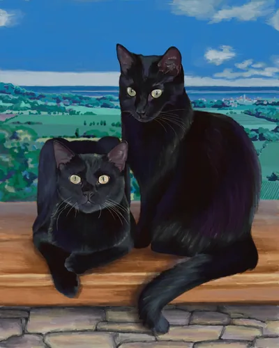 Black Cats Art Print