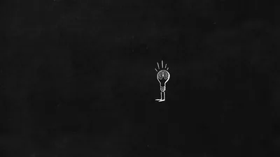 Tiny Light Bulb Drawing on Charcoal HD Wallpaper
