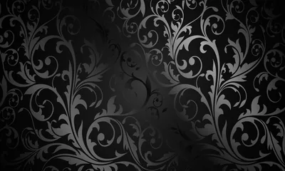 Grey Damask Floral Pattern HD Wallpaper