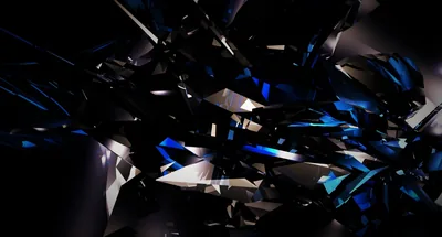 4K Black Blue 3D Wallpaper