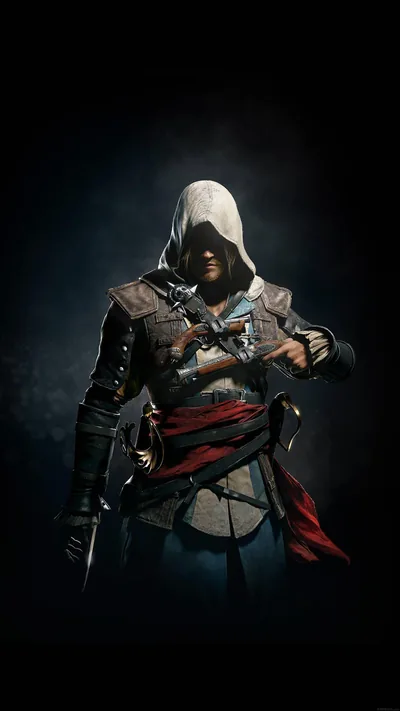 Hooded Pirate Assassin with Twin Blades HD Phone Wallpaper