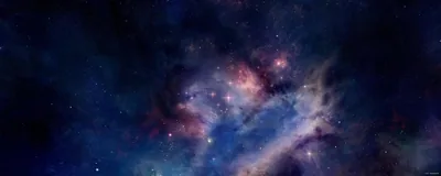 Starry Blue Nebula with Pink Clouds HD Wallpaper