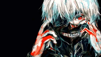 Red Ghoul Mask on Black HD Wallpaper