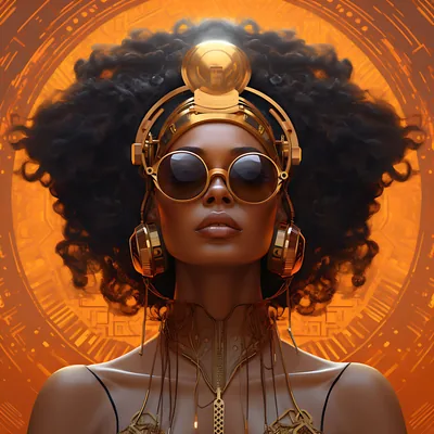 Afrofuturism Black Woman Art, Black Girl Wall Art, Digital Art Print