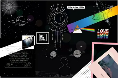 Collage Edgy Black Aesthetic Wallpaper Laptop Bluebiwasuge