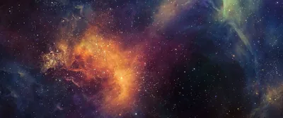 Orange Nebula in an Ultrawide Frame HD Wallpaper