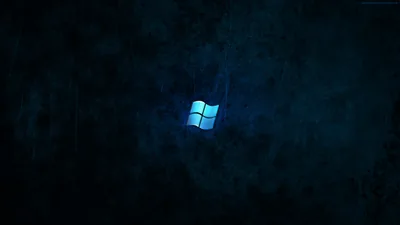 Blue Windows Logo on Grunge Wall HD Wallpaper