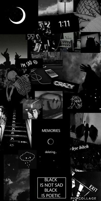 Black and White Collage Aesthetic Wallpaper