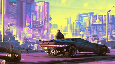 Yellow Sky Over Night City HD Wallpaper