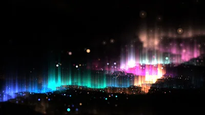 Rainbow Light Pillars at Night HD Wallpaper