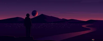 Dark shadow of lonely girl going alone on a way 6K wallpaper